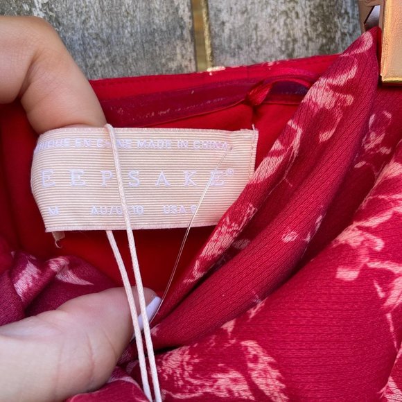 Keepsake Distraction Midi Dress Floral Strapless Cutout Size Medium Sz M US 6 - Picture 6 of 8